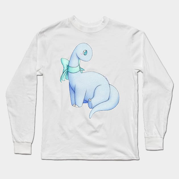 Kawaii dinosaur Long Sleeve T-Shirt by SilveryDreams